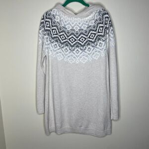 J. Jill Fair Isles Sweater Size Small White & Cream